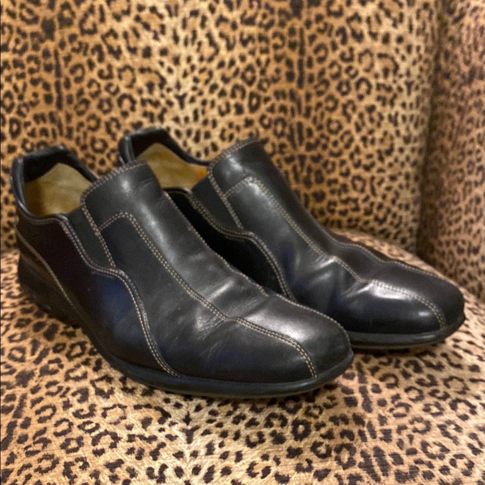 Cole Haan Men's Black Leather Slip-On Shoes